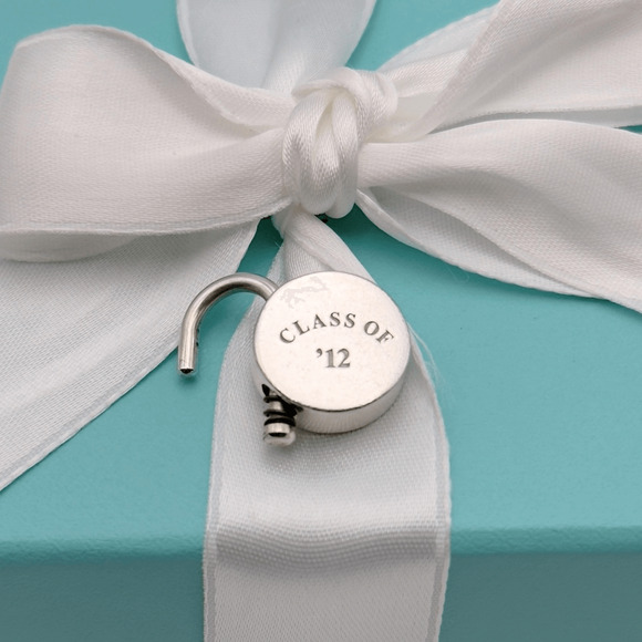 Tiffany & Co. Sterling Silver Class Of 2012 Lock Charm Or Pendant W/ Pouch - Picture 5 of 8